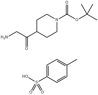 1-Piperidinecarboxylic acid, 4-(2-aminoacetyl)-, 1,1-dimethylethyl ester, 4-methylbenzenesulfonate (1:1) Struktur