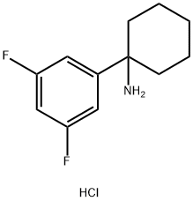 Cyclohexanamine, 1-(3,5-difluorophenyl)-, hydrochloride (1:1) Struktur