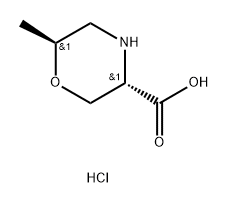 3-Morpholinecarboxylic acid, 6-methyl-,hydrochloride(1:1),(3R,6R)-rel- Struktur