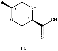 3-Morpholinecarboxylic acid, 6-methyl-, hydrochloride (1:1), (3R,6S)-rel- Struktur