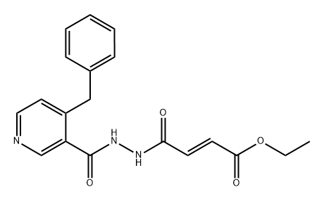 2-Butenedioic acid (2E)-, 1-ethyl ester, 4-[2-[[4-(phenylmethyl)-3-pyridinyl]carbonyl]hydrazide] Struktur