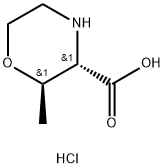 3-Morpholinecarboxylic acid, 2-methyl-, hydrochloride,(2R,3S)- Struktur