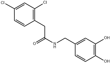 Benzeneacetamide, 2,4-dichloro-N-[(3,4-dihydroxyphenyl)methyl]- Struktur