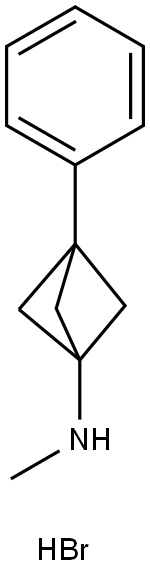 Bicyclo[1.1.1]pentan-1-amine, N-methyl-3-phenyl-, hydrobromide (1:1) Struktur