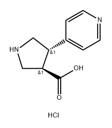 3-?Pyrrolidinecarboxyli?c acid, 4-?(4-?pyridinyl)?-?, hydrochloride (1:2)?, (3R,?4S)?- Struktur