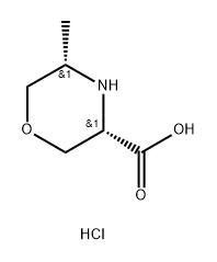 3-Morpholinecarboxylic acid, 5-methyl-, hydrochloride , (3S,5S)- Struktur