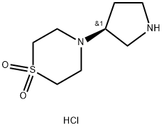 Thiomorpholine, 4-(3S)-3-pyrrolidinyl-, 1,1-dioxide, dihcl Struktur