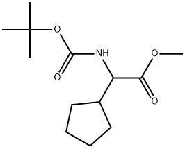 Cyclopentaneacetic acid, α-[[(1,1-dimethylethoxy)carbonyl]amino]-, methyl ester Struktur