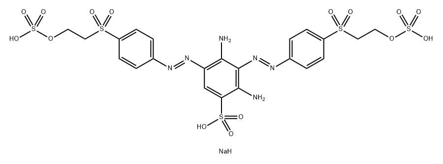 trisodium 2,4-diamino-3,5-bis-[4-(2-sulfonatoethoxy)sulfonyl)phenylazo]benzenesulfonate Struktur