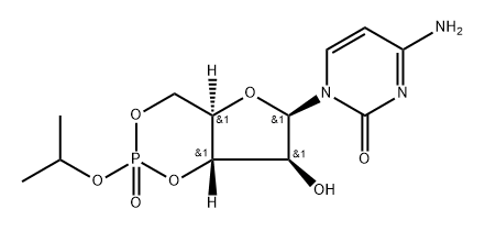 4-Amino-1-[3,5-O-[(1-methylethoxy)phosphinylidene]-β-D-arabinofuranosyl]-2(1H)-pyrimidinone Struktur