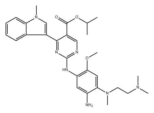  Isopropyl 2-((5-amino-4-((2-(dimethylamino)ethyl)(methyl)amino)-2-methoxyphenyl)amino)-4-(1-methyl-1H-indol-3-yl)pyrimidine-5-carboxylate Struktur