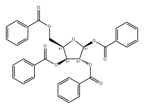 1,2,3,5-Tetra-O-benzoyl-β-L-arabinofuranose Structure