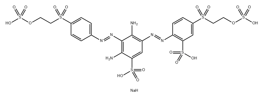 Benzenesulfonic acid, 2,4-diamino-3-(2-(4-((2-(sulfooxy)ethyl)sulfonyl)phenyl)diazenyl)-5-(2-(2-sulfo-4-((2-(sulfooxy)ethyl)sulfonyl)phenyl)diazenyl)-, sodium salt (1:) Struktur