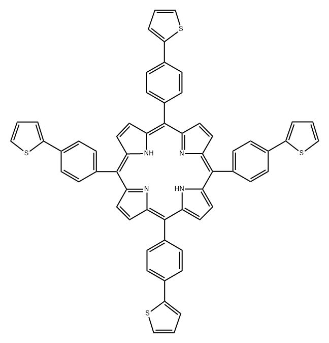 5,10,15,20-tetrakis(4-thienylphenyl)-21H,23H-Porphine Struktur