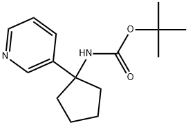 tert-butyl1-(pyridin-3-yl)cyclopentane-1-carboxylate Struktur