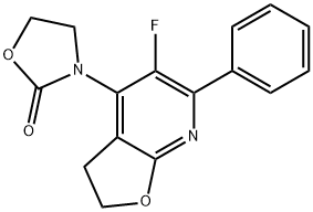 3-(5-fluoro-6-phenyl-2,3-dihydrofuro[2,3-b]pyridin-4-yl)oxazolidin-2-one Struktur