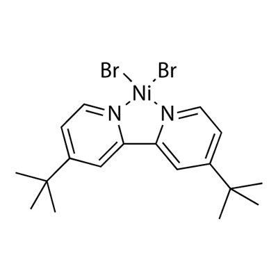 Nickel, [4,4′-bis(1,1-dimethylethyl)-2,2′-bipyridine-κN1,κN1′]dibromo-, (SP-4-2)- Struktur