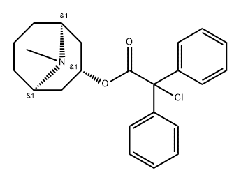 α-Chloro-α,α-diphenylacetic acid (1β,5β)-9-methyl-9-azabicyclo[3.3.1]nonan-3β-yl ester Struktur