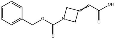 2-(1-((benzyloxy)carbonyl)azetidin-3-ylidene)acetic acid Struktur