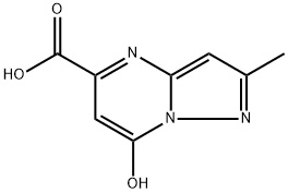 7-hydroxy-2-methylpyrazolo[1,5-a]pyrimidine-5-carboxylic acid Struktur