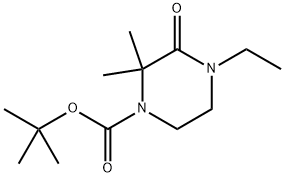 tert-butyl 4-ethyl-2,2-dimethyl-3-oxopiperazine-1-carboxylate Struktur