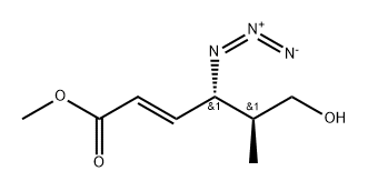 2-Hexenoic acid, 4-azido-6-hydroxy-5-methyl-, methyl ester, (2E,4S,5S)- Struktur