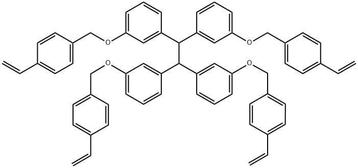 1,1′,1′′,1′′′-(1,2-Ethanediylidene)tetrakis[3-[(4-ethenylphenyl)methoxy]benzene Struktur