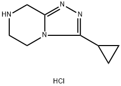 1,2,4-Triazolo[4,3-a]pyrazine, 3-cyclopropyl-5,6,7,8-tetrahydro-, hydrochloride (1:1) Struktur