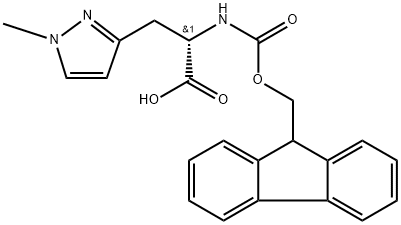 1H-Pyrazole-3-propanoic acid, α-[[(9H-fluoren-9-ylmethoxy)carbonyl]amino]-1-methyl-, (αS)- Struktur