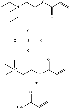 N,N-Diethyl-N-methyl-2-[(1-oxo-2-propenyl)oxy]ethanaminium methyl sulfate polymer with 2-propenamide and N,N,N-trimethyl-2-[(1-oxo-2-propenyl)oxy]ethanaminium chloride Struktur