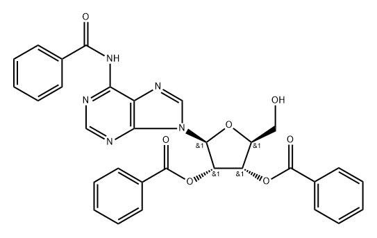 2',3'-Di-O-benzoyl-N6-benzoyl-L-adenosine Struktur