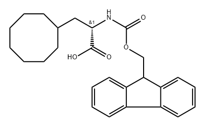 (2S)-3-cyclooctyl-2-(9H-fluoren-9-ylmethoxycarbonylamino)propanoic acid Struktur