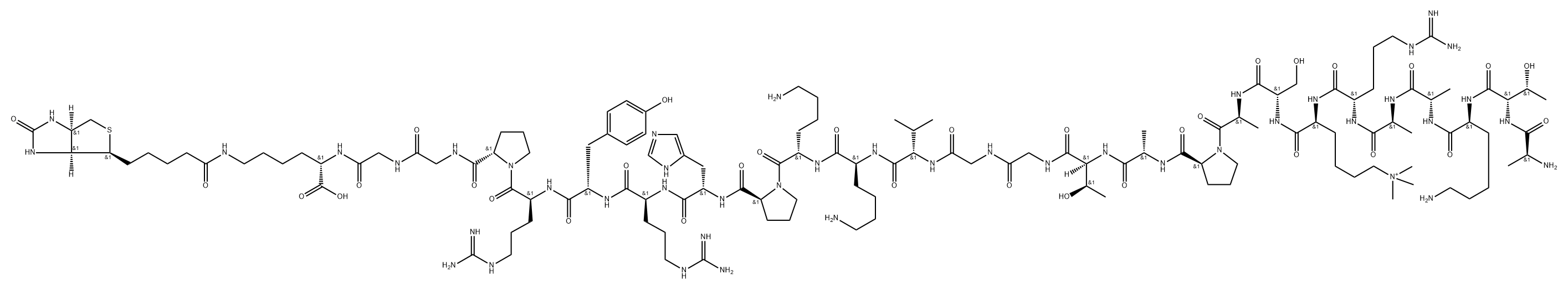 (Lys(Me)32)-Histone H3 (21-44)-Gly-Lys(biotinyl) Struktur