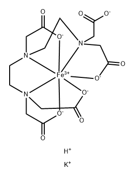 Potassium: 2-[bis[2-[bis(carboxylatomethyl)amino]ethyl]amino]acetate: iron(3+) Struktur