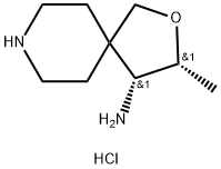 (3R,4R)-3-Methyl-2-oxa-8-azaspiro[4.5]decan-4-amine hydrochloride Struktur