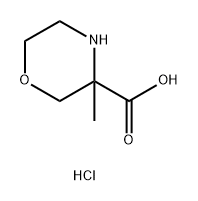 3-Morpholinecarboxylic acid, 3-methyl-, hydrochloride Struktur