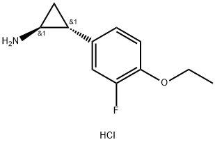 (1S,2R)-rel-2-(4-ethoxy-3-fluorophenyl)cyclopropan-1-amine hydrochloride Struktur