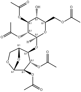 2,2',3,3',6'-Penta-O-acetyl-1,6-anhydro-β-D-cellobiose Struktur