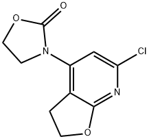 3-(6-chloro-2,3-dihydrofuro[2,3-b]pyridin-4-yl)oxazolidin-2-one Struktur