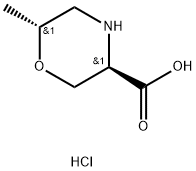 rac-(3R,6R)-6-methylmorpholine-3-carboxylic acid hydrochloride Struktur