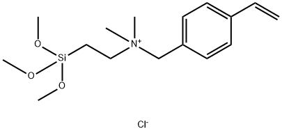 4-ethenyl-N,N-dimethyl-N-[2-(trimethoxysilyl)ethyl]  benzenemethanaminium chloride (1:1) Struktur