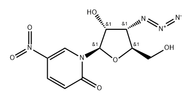 3'-Azido-3'-deoxy-5-nitro-4-deoxyuridine Struktur