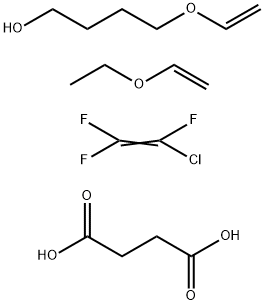 1-Butanol, 4-(ethenyloxy)-, polymer with chlorotrifluoroethene and ethoxyethene, hydrogen butanedioate Struktur