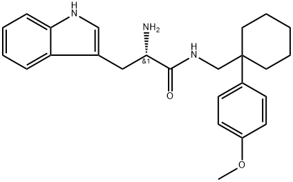 1H-Indole-3-propanamide, α-amino-N-[[1-(4-methoxyphenyl)cyclohexyl]methyl]-, (αS)- Struktur