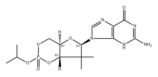 Guanosine, 2′-deoxy-2′,2′-dimethyl-, cyclic 3′,5′-(1-methylethyl phosphate) Struktur