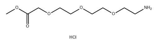 Acetic acid, 2-[2-[2-(2-aminoethoxy)ethoxy]ethoxy]-, methyl ester, hydrochloride (1:1) Struktur