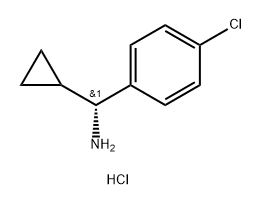 Benzenemethanamine, 4-chloro-α-cyclopropyl-, hydrochloride (1:1), (αR)- Struktur