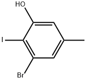 3-bromo-2-iodo-5-methylphenol Struktur