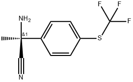 Benzeneacetonitrile, α-amino-α-methyl-4-[(trifluoromethyl)thio]-, (αS)- Struktur