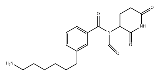 4-(6-aminohexyl)-2-(2,6-dioxopiperidin-3-yl)isoindoline-1,3-dione Struktur